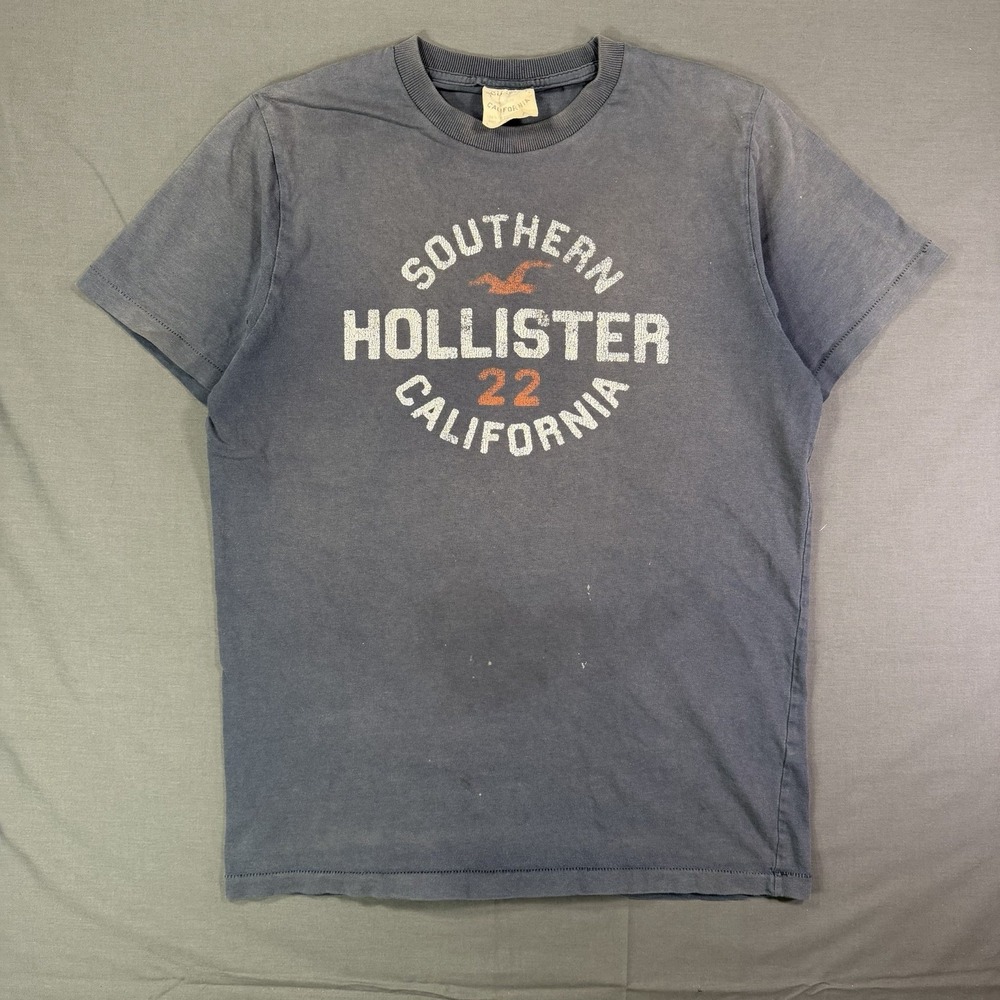Vintage Hollister Super Faded Black Tee Medium 90s Single Stitch Essentials